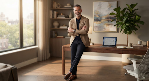 Independent consultant in a modern office